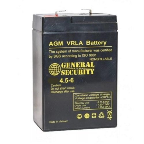 изображение Аккумуляторная батарея GENERAL SECURITY GSL 4.5-6 необслуживаемая 6В, 4.5А/ч магазин Компании Интерком-НН картинка GENERAL SECURITY GSL 4.5-6 Аккумуляторная батарея необслуживаемая 6В, 4.5А/ч от магазина Интерком-НН