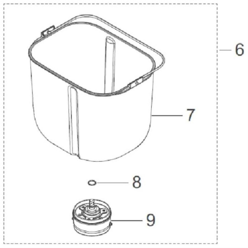 картинка Panasonic ADA12E226 форма для выпечки хлеба с блоком привода хлебопечи SD-B2510WTS, SD-R2520WTS от магазина Интерком-НН фото 4