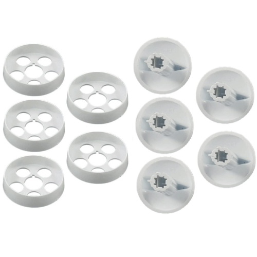 картинка Комплект ручек 01041651 для газовой плиты (стиль F/E) Дарина GM341 (белые) с газконтролем духовки  от магазина Интерком-НН фото 3