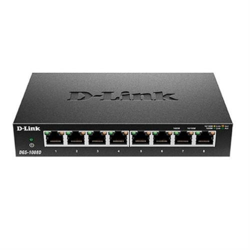 изображение Неуправляемый коммутатор D-Link DGS-1008D/J3A с 8 портами 10/100/1000Base-T, функцией энергосбережения и поддержкой QoS магазин Компании Интерком-НН картинка D-Link DGS-1008D/J3A Неуправляемый коммутатор с 8 портами 10/100/1000Base-T от магазина Интерком-НН