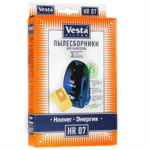 изображение Vesta filter HR07 комплект мешков-пылесборников бумажных (5шт) для пылесоса Hoover, Энергия магазин Компании Интерком-НН картинка Vesta filter HR07 комплект мешков-пылесборников бумажных (5шт) для пылесоса Hoover, Энергия от магазина Интерком-НН