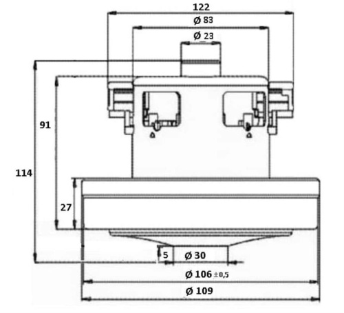 картинка Redmond RV-C336-DV (V1J-PT22-982) двигатель H=114мм, D=109мм, 1600Вт для пылесоса RV-C336 от магазина Интерком-НН фото 2
