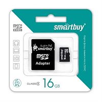 картинка Память Micro SD 16Gb Smart Buy class4 с адаптером (SB16GBSDCL4-01) от магазина Интерком-НН
