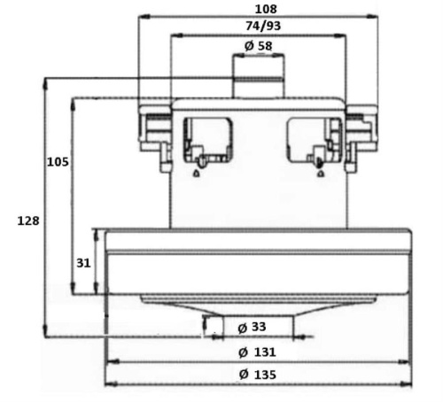 картинка Двигатель HX-80L (VC07W0242CF, VC07139FQW) 1500Вт, H=130мм, D=130мм для моющего пылесоса Thomas от магазина Интерком-НН фото 7