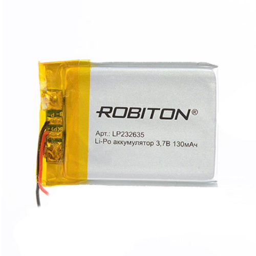 изображение Аккумулятор Li-Po 3.7 В, 130mAh Robiton LP232635 магазин Компании Интерком-НН картинка Robiton LP232635 Аккумулятор Li-Po 3.7 В, 130mAh от магазина Интерком-НН