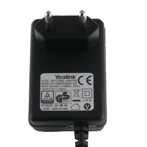 картинка Yealink 5VDC, 2A - Блок питания для IP-телефонов SIP-T32G, SIP-T38G, SIP-T46G, SIP-T48G от магазина Интерком-НН