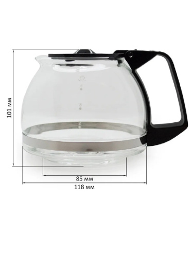 картинка Blackton BT-CM1111-KL Колба стеклянная в сборе с крышкой для кофеварки Blackton BT CM1111 от магазина Интерком-НН фото 2