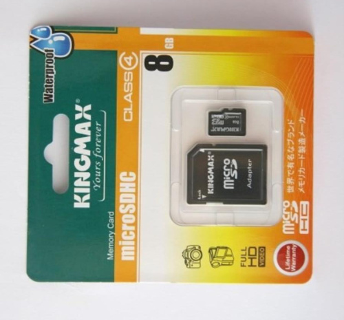 картинка Память Micro SD 8Gb Kingmax class4 (SD adapter) от магазина Интерком-НН