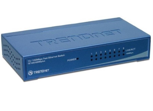 изображение Коммутатор TRENDNET TE100-S88E plus 8 портов 10/100МБс магазин Компании Интерком-НН картинка TRENDnet TE100-S88E+ коммутатор 8 портов 10/100МБс от магазина Интерком-НН