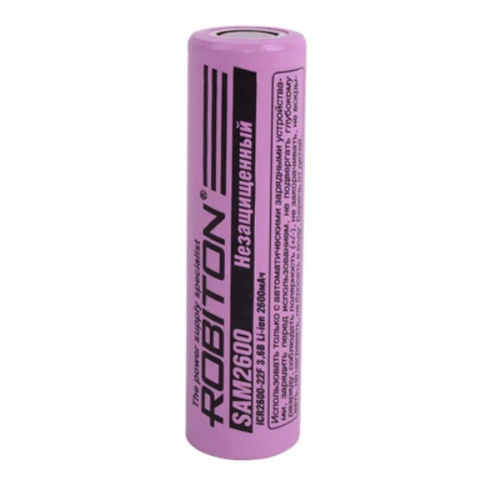 изображение Аккумулятор Li-ion 18650 3.6 В, 2600mAh, без защиты Robiton SAM2600 магазин Компании Интерком-НН картинка Robiton SAM2600 Аккумулятор 18650 Li-ion 3.6 В, 2600mAh, без защиты от магазина Интерком-НН