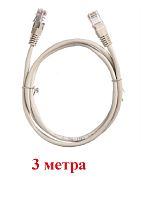 картинка Патч-корд UTP cat. 5e 3м ВС, LSZH (серый) неэкранированный, литой коннектор Technolink от магазина Интерком-НН