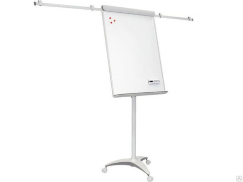 картинка Флипчарт магнитно-маркерный с планками для блокнота и колесиками TF22 2X3 от магазина Интерком-НН