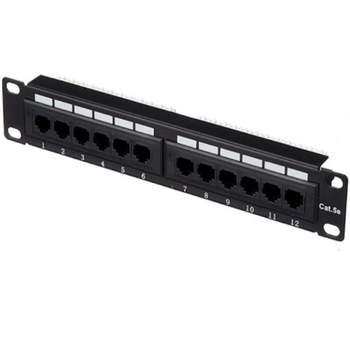 картинка Патч-панель UTP, 10", 12 портов RJ45, cat.5е, 1U, 110 Type, "L" от магазина Интерком-НН