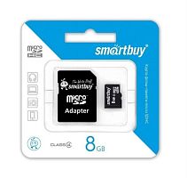 картинка Память Micro SD 8Gb SmartBuy class4 с адаптером (SB8GBSDCL4-01)  от магазина Интерком-НН