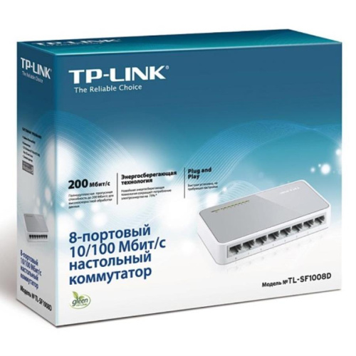 картинка TP-Link TL-SF1008D неуправляемый коммутатор с 8 портами 10/100 Мбит/с  от магазина Интерком-НН фото 4