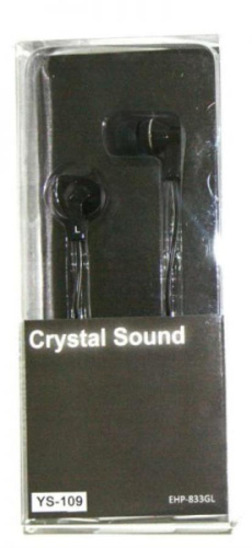 картинка Наушники MP3/MP4 Crystal Sound (стерео) черные YS-109-B от магазина Интерком-НН