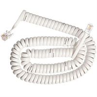 картинка Шнур витой телефонный аппарат-трубка 2,5 м, цвет белый от магазина Интерком-НН