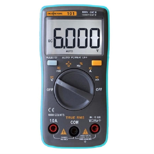 картинка Richmeters RM101 Цифровой мультиметр, до  60 мОм, 1000 Вольт, 10 Ампер, питание батареи: 2×1.5V AAA от магазина Интерком-НН фото 5