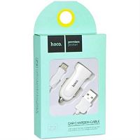 картинка Hoco Z2 автомобильное зарядное устройство с 1 USB выходом (1500mAh), белый для iPhone 5/6/7/7Plus от магазина Интерком-НН