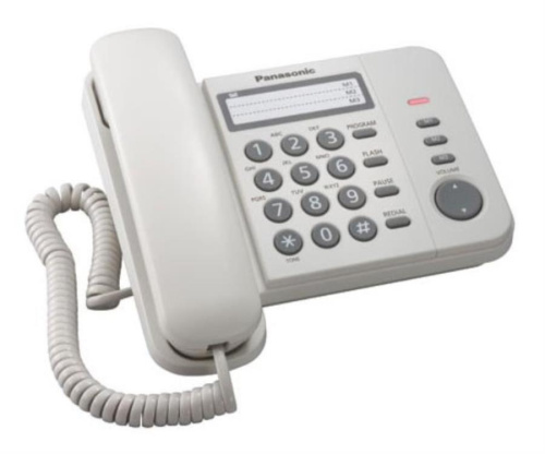 изображение Проводной телефон Panasonic KX-TS2352RUW, цвет белый магазин Компании Интерком-НН картинка Panasonic KX-TS2352RUW проводной телефон, цвет белый от магазина Интерком-НН