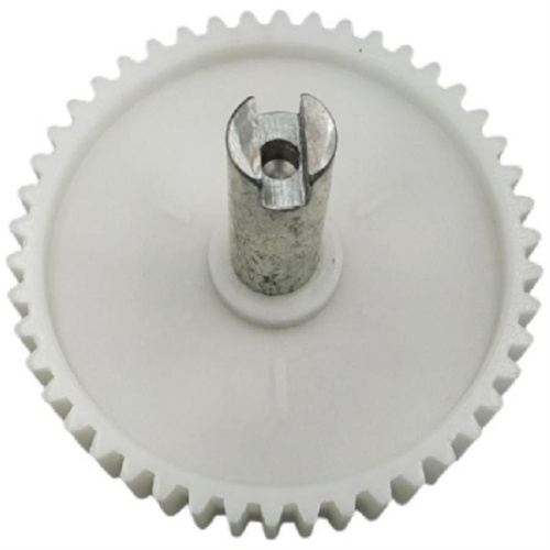картинка Шестерня большая с валом под паз D=82/14мм, H=72мм, 46 прямых зубьев для мясорубки Дельта от магазина Интерком-НН