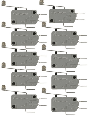 картинка Микропереключатель 10 шт. Dongnan KW3A-16Z5-A200 3-х контактный 16(4)A 250V рычаг с роликом 25мм от магазина Интерком-НН фото 2