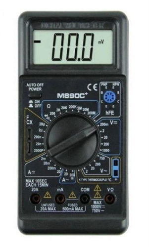 картинка Цифровой мультиметр M890C+ измерения напряжения, тока, сопротивления, температура, емкость, прозвонк от магазина Интерком-НН фото 3