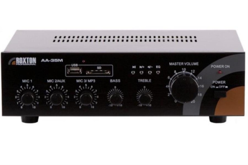 изображение Трансляционный усилитель 35 Вт с USB проигрывателем Roxton АА-35M магазин Компании Интерком-НН фото 3 картинка Roxton АА-35M Трансляционный усилитель 35 Вт с USB проигрывателем от магазина Интерком-НН фото 3