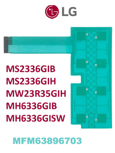 картинка LG MFM63896703 Сенсорная панель управления микроволновой печи СВЧ MS2336GI, MH-6336GI, MW23R35GI от магазина Интерком-НН