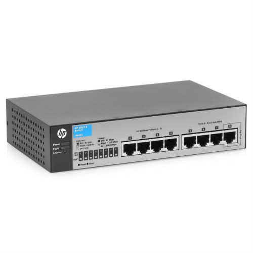 картинка Коммутатор HP 1810-8 Switch J9800A (WEB-Managed, 7*10/100 + 1 10/100/1000, Fanless design, desktop) от магазина Интерком-НН