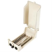 картинка Коробка распределительная на 10 плинтов с цанг-зажимом, наружная, пластиковая (38х11,5х18см), замок от магазина Интерком-НН