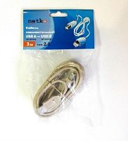 картинка Кабель штекер USB A - штекер USB В 2.0 (3м), серый, блистер Netko от магазина Интерком-НН