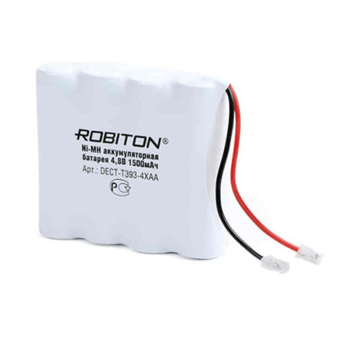 изображение Аккумулятор Ni-MH, 1500mAh, 4.8V Robiton DECT-T393-4XAA магазин Компании Интерком-НН картинка Robiton DECT-T393-4XAA Аккумулятор Ni-MH, 4.8V, 1500mAh от магазина Интерком-НН
