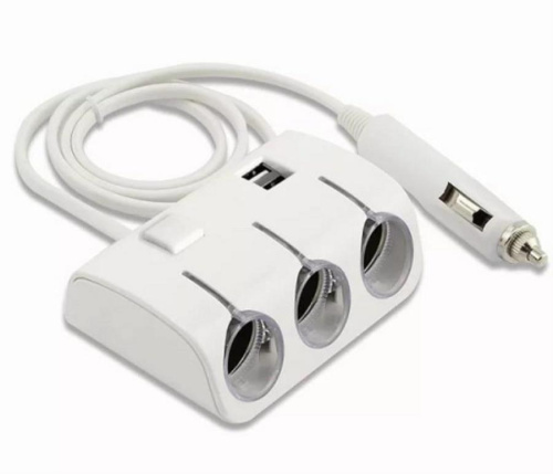 изображение Разветвитель в авто на 3 устройства с 2xUSB со шнуром, белый 1506A магазин Компании Интерком-НН картинка Разветвитель в авто на 3 устройства с 2xUSB со шнуром, белый 1506A от магазина Интерком-НН