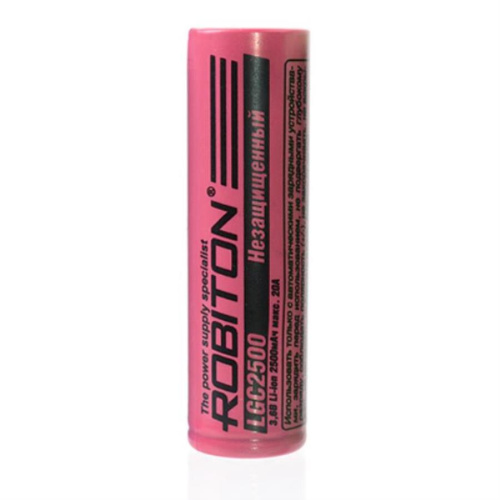 изображение Аккумулятор Li-ion 18650 3.6 В, 2500mAh, без защиты Robiton LGC2500 магазин Компании Интерком-НН картинка Robiton LGC2500 Аккумулятор Li-ion 18650 3.6 В, 2500mAh, без защиты от магазина Интерком-НН