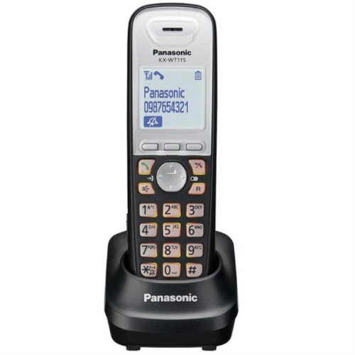 изображение Системная радиотрубка Panasonic KX-WT115RU, 1.8-дюймовый дисплей, белая подсветка, Hand-Over, шумоподавление магазин Компании Интерком-НН картинка Panasonic KX-WT115RU Системная радиотрубка DECT (микросотовый терминал) от магазина Интерком-НН