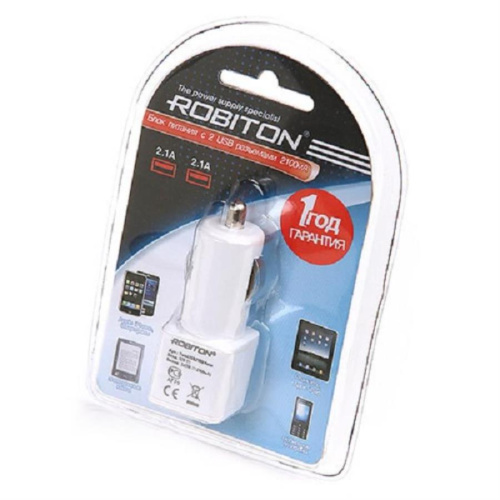 изображение Автомобильное зарядное устройство с 2 USB выходами Robiton TwinUSB2100/AUTO BL1 магазин Компании Интерком-НН фото 2 картинка Robiton TwinUSB2100/AUTO Автомобильное зарядное устройство с 2 USB выходами от магазина Интерком-НН фото 2
