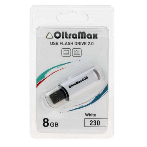 картинка Память USB 8Gb OltraMax 230 белый (OM8GB230-White) от магазина Интерком-НН