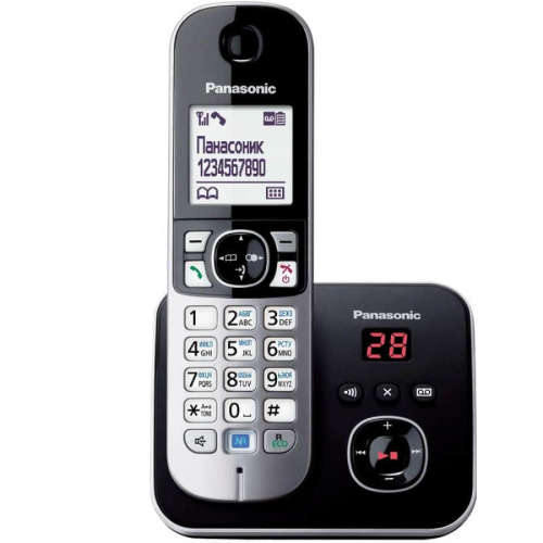изображение Беспроводной телефон Panasonic KX-TG6821RUB DECT (радиотелефон) Да, цвет: черный магазин Компании Интерком-НН картинка Panasonic KX-TG6821RUB - Беспроводной телефон DECT (радиотелефон) с автоответчиком, цвет: черный от магазина Интерком-НН