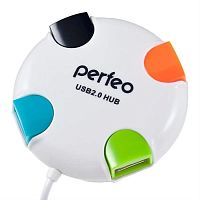 картинка Perfeo PF-VI-H020 разветвитель на 4 порта USB HUB 2.0, белый от магазина Интерком-НН
