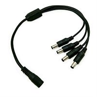 картинка Tantos TS DC 4 Соединительный кабель для разветвления линии питания (1 гнездо DC на 4 штекера DC)  от магазина Интерком-НН