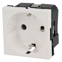 картинка Legrand 077210 Розетка электрическая Mosaic 2К+З с заземлением белая   от магазина Интерком-НН