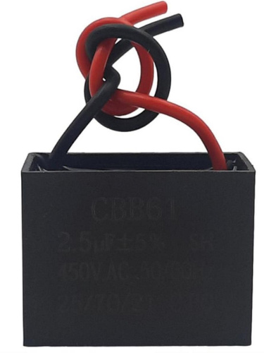 картинка Пусковой конденсатор CBB61 2,5мкф, 450В гибкие выводы для электродвигателей от магазина Интерком-НН