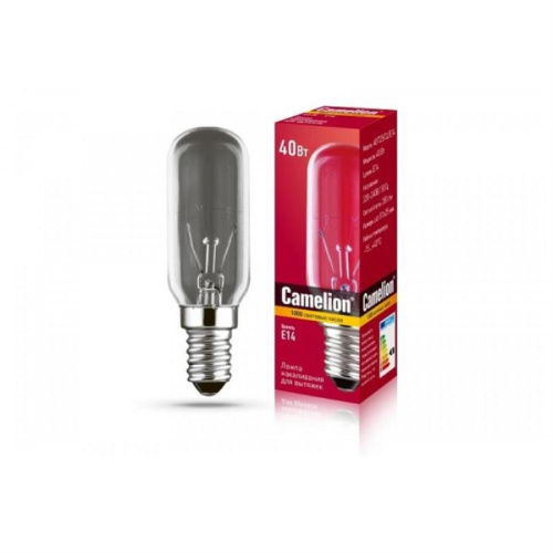 картинка Camelion лампа накаливания для вытяжек T25 E14 40W(350lm) прозрачная 40/T25/CL/E14 от магазина Интерком-НН