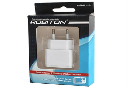 картинка Robiton USB2100 Блок питания с USB выходом BL1 белый от магазина Интерком-НН фото 2