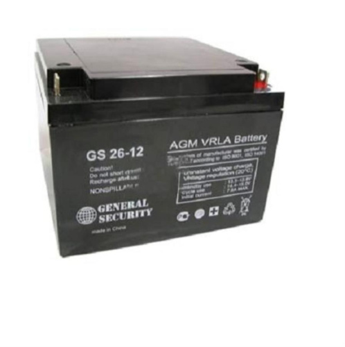 изображение Аккумуляторная батарея GENERAL SECURITY GS 26-12 необслуживаемая 12В, 26А/ч магазин Компании Интерком-НН картинка GENERAL SECURITY GS 26-12 Аккумуляторная батарея необслуживаемая 12В, 26А/ч от магазина Интерком-НН