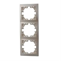 картинка Рамка 3-местная вертикальная LEZARD MIRA жемчужно-белый перламутр 701-3000-153 от магазина Интерком-НН