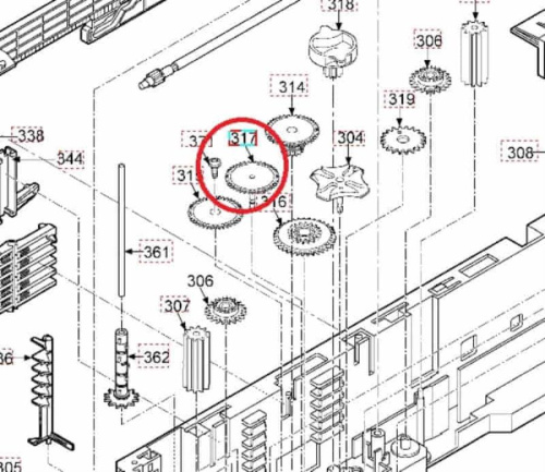 картинка Panasonic RDG0537-1 Шестеренка для музыкального центра SA-HT680, 830, 833, SA-PM19, 29, 39, 53, 54.. от магазина Интерком-НН фото 3