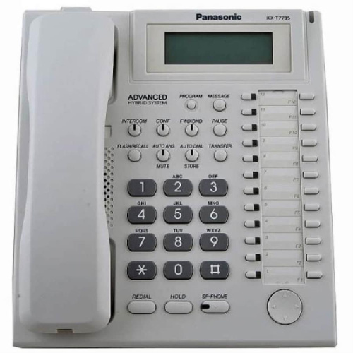 изображение Системный телефон Panasonic KX-T7735RU 24 кнопоки ( 12 с индикацией+ 12 без индикации), 3-х строчный дисплей , спикерфон магазин Компании Интерком-НН фото 2 картинка Panasonic KX-T7735RU Системный телефон 24 кнопоки ( 12 с индикацией+ 12 без индикации) от магазина Интерком-НН фото 2