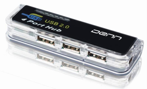 картинка Концентратор HUB USB DENN DUH420 USB2.0 4-port от магазина Интерком-НН